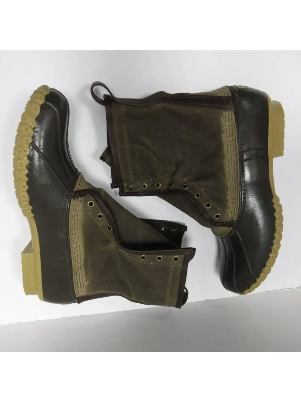 LL Bean Boots 11 M Hunting Leather Duck Canvas Rugged Rubber Sole USA
